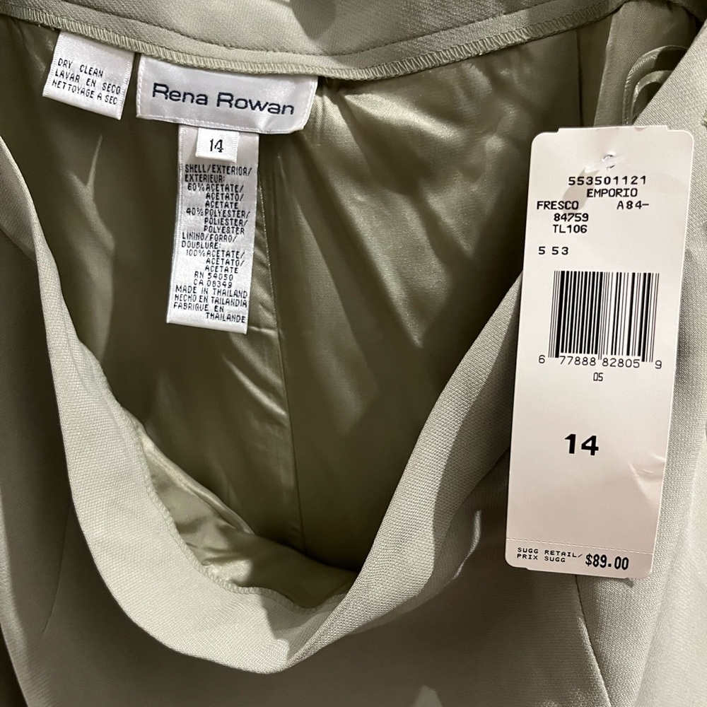 ⭐️ NWT - Vintage Rena Rowan Suit Skirt - Light pastel green - Size 14 sku#2 - Picture 3 of 8